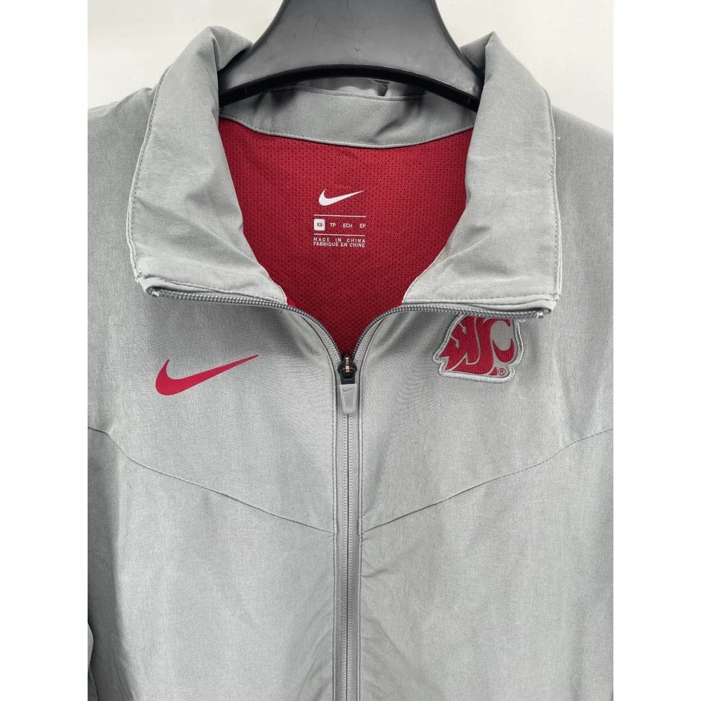Nike Washington State Cougars WSU On-Field Full Zip Jacket Grey Mens XS EUC
